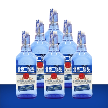 北京二锅头 小方瓶蓝方 6瓶装