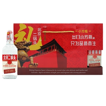 北京二锅头 小方瓶红标 6瓶装 